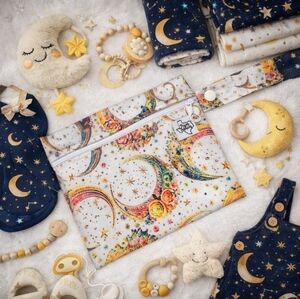 Floral Moon and Stars Wet Bag